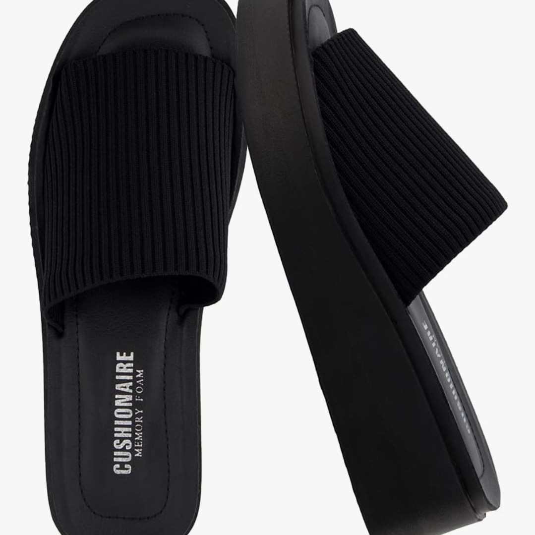 Cushionaire Black Slide Sandals